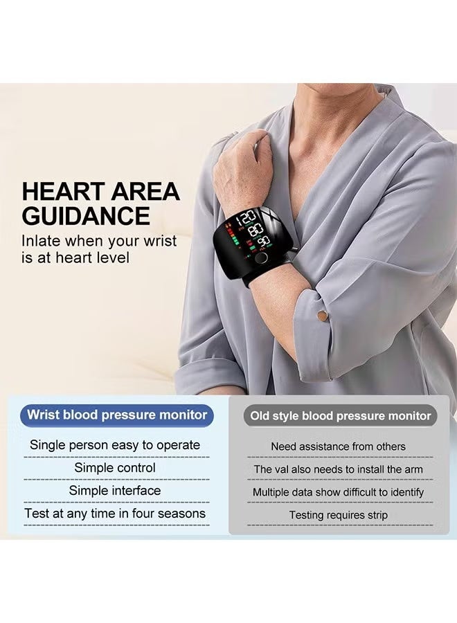 INTELLI SYSTEM Blood Pressure Monitor Digital Wrist Blood Pressure Machine Adjustable Cuff Bp Detector 2x99 Readings Memory Large Display Voice with Carrying Case Automatic Blood Pressure Wrist Detector Watch - Image 3